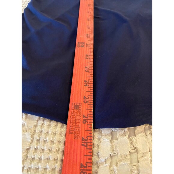 Adele & May Blouse Plus Size 1X Womens Top  Navy 3/4 Sleeve Keyhole Front Dressy - Picture 7 of 7